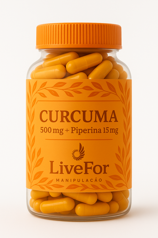 Curcuma Longa 500mg - Piperina 15mg - 30 Cápsulas